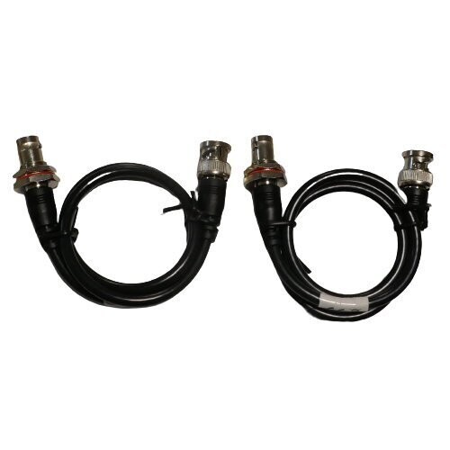 Sennheiser Two black short bnc to bnc cables 50 ohm on a white background