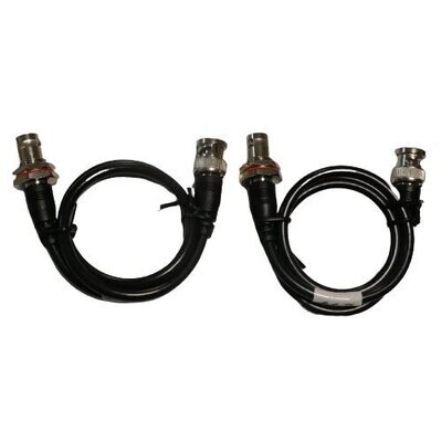 Sennheiser Two black short bnc to bnc cables 50 ohm on a white background