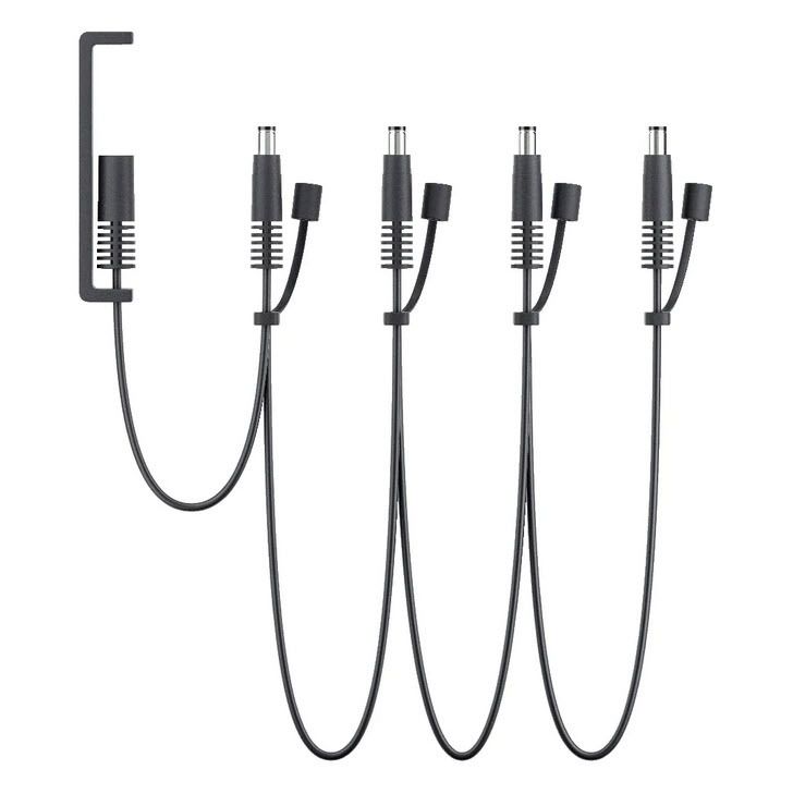 EW-D Power Cable for multiple EW-DX EM2 A cascaded Sennheiser DC power cable with one in-line input socket on the left and four cascaded DC outputs to it's right