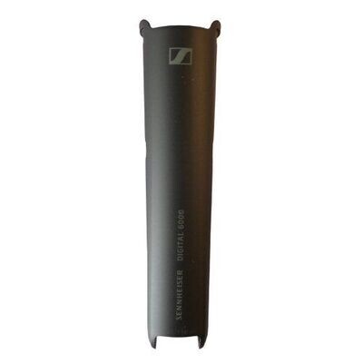 Sennheiser black grip for wireless microphone SKM 6000 with stylised "S" logo on a white background 