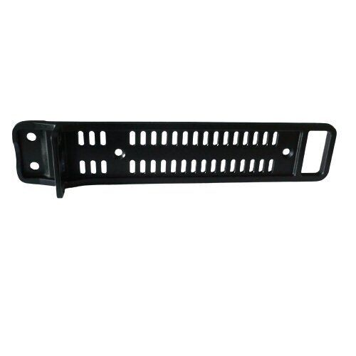 Sennheiser black Metal plate with grill holes and screw fitting plus a lug at one end for 19 inch rack mounting part 577747 