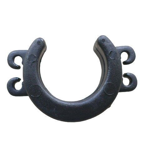 Sennheiser mic suspension clip with four hooked points for rubber "o" ring attachment on a white ba…