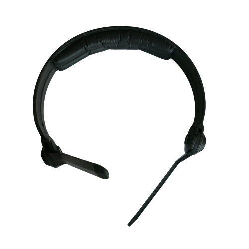 Sennheiser HD25 black headband in profile with capsule rest arms fixed and rotated on one side on a white background 