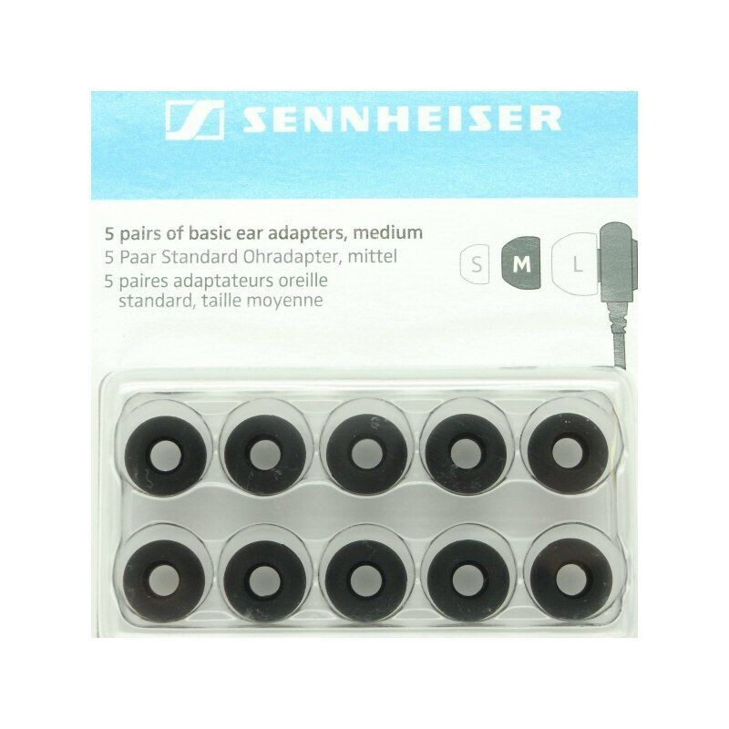 Sennheiser pack of 10 black, medium ear buds for IE4 in ears monitoring part 525784