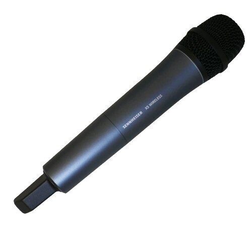 Black Sennheiser XSW 835 wireless Handheld microphone showing logo and model on a white background