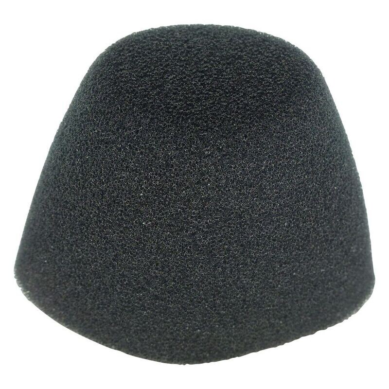 Sennheiser black cone shaped internal mic foam on a white background