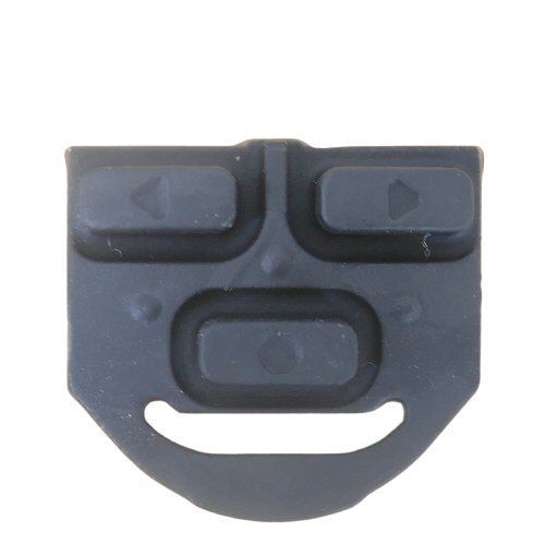Keyboard cover with switches and cut-out in this view  looking as if to be a smiley face on a white background