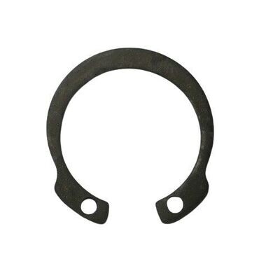 Sennheiser Black metal circlip with two holes part number 592470 for MKH416 microphone on a white background 