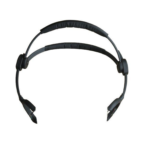 Black headband with two bands over the head and padding for Sennheiser HMD26 and HD26 headphones shown on a white background