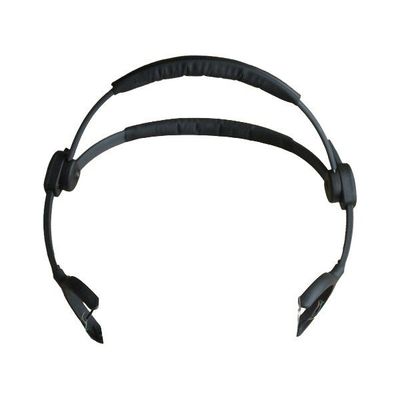 Black headband with two bands over the head and padding for Sennheiser HMD26 and HD26 headphones shown on a white background