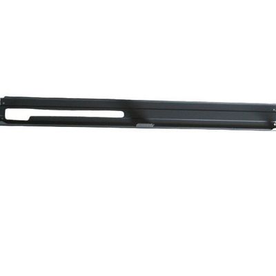 Long Thin black equipment panel with cutout on a white background 