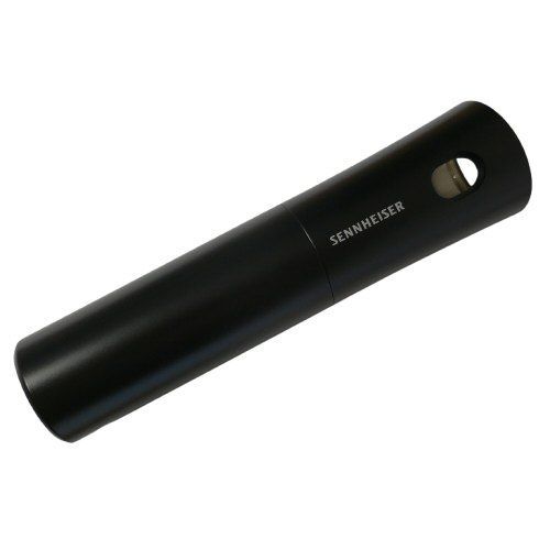 Sennheiser Housing Grip Black metal cylindrical tube with cut-outs for a hand held microphone on a white background
