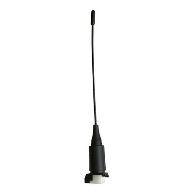 EW-D SK Antenna (S1 - S10) (606 MHz - 694 MHz) Black whip antenna with top black cap and lower cylindrical base with white mounting leg and contact pin on white background