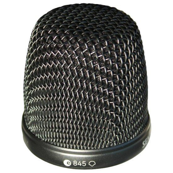 Sennheiser black mic basket top e845 on a white background