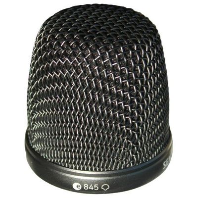 Sennheiser black mic basket top e845 on a white background