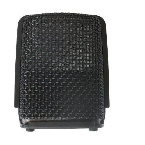 Sennheiser Black mic basket wire mesh cage on a white background