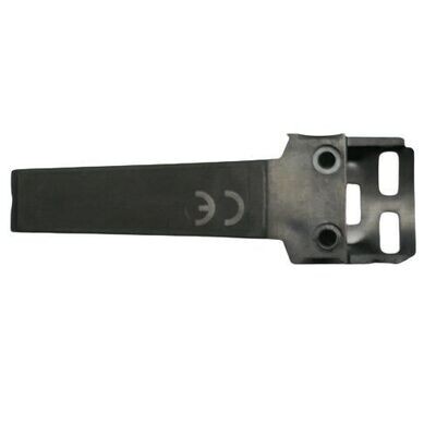 Sennheiser saw shaped Black antenna cover with 3 cut-outs at one end and screen printed CE