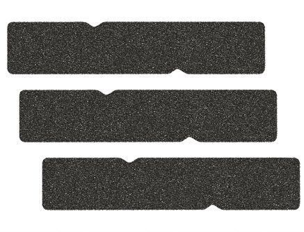 Spectera Filter Set Spectera Base Station Three oblong shaped foam filters with one triangular notch section removed on top edge and lower edge on a white background