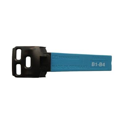 SKM 6000 BK Cover for Antenna B1-B4 Sennheiser Blue antenna section marked B1-B4 with molded black tag with 3 fitting slots on a white …