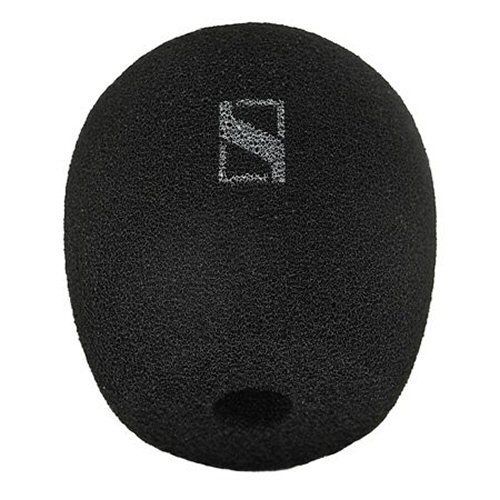 HMD 26 Mic foam Windscreen (Large) Sennheiser black mic foam with logo part 540300 showing central hole for HMD 26 boom microphone