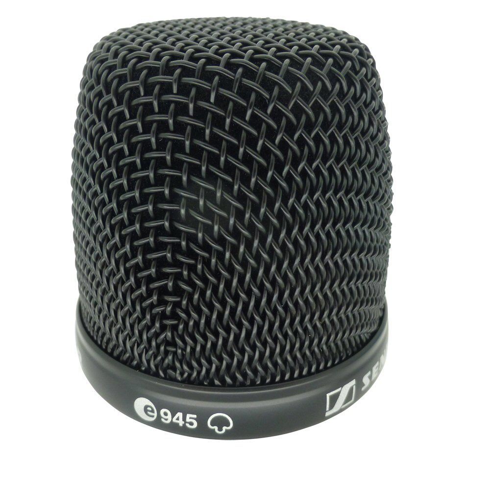 Basket Top for MMD 945-1 BK Sennheiser Black mic basket top with lettering e945 for MMD 945-1 capsule head part number 538276 on a white background