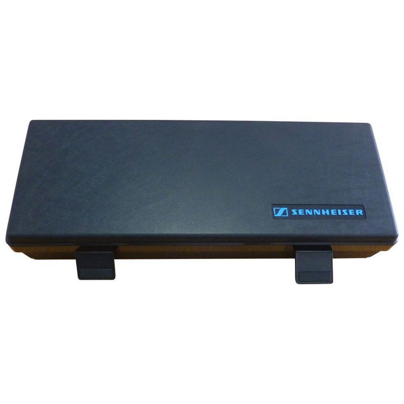 Black plastic case with Sennheiser Logo and open plastic latches for MD441 microphone part number 5…