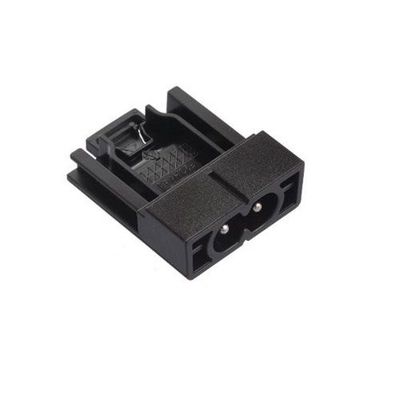 Adapter for NT1-1 Power supply Black molded plastic adapter for NT1-1 power supply with two shrouded pins for IEC plug part number 570693