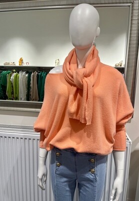 Pulletje oranje + sjaal 1 maat