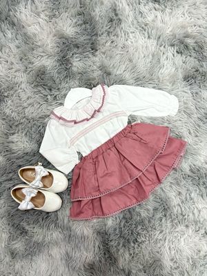 Skirted Jam Pant Smocked Shirt Set