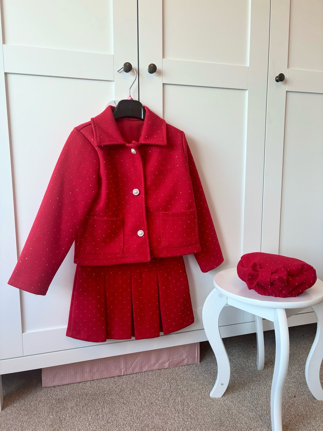 Girls 3 Piece Sparkle Red Set