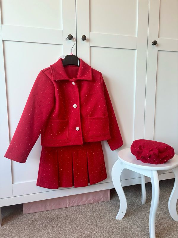 Girls 3 Piece Sparkle Red Set