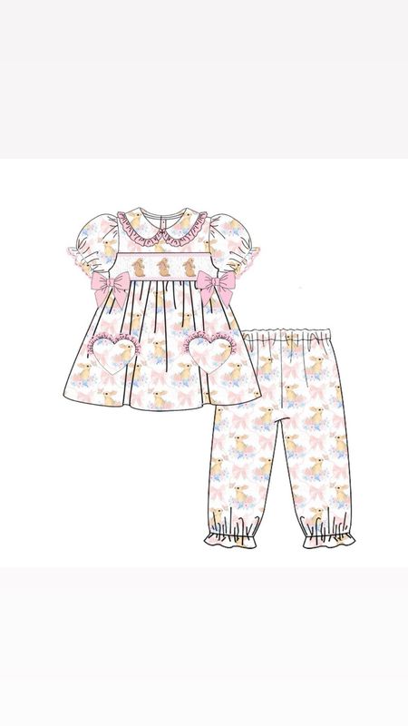 Bunny Smocked Easter Pjs 4-6 Week Delivery