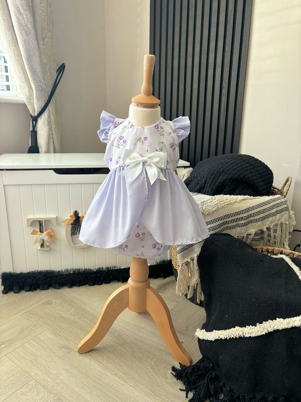 Lilac Pastel Dress And Bloomer