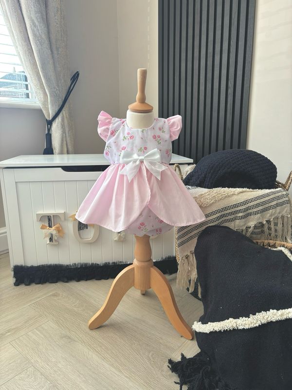 Pastel Pink Dress And Bloomer