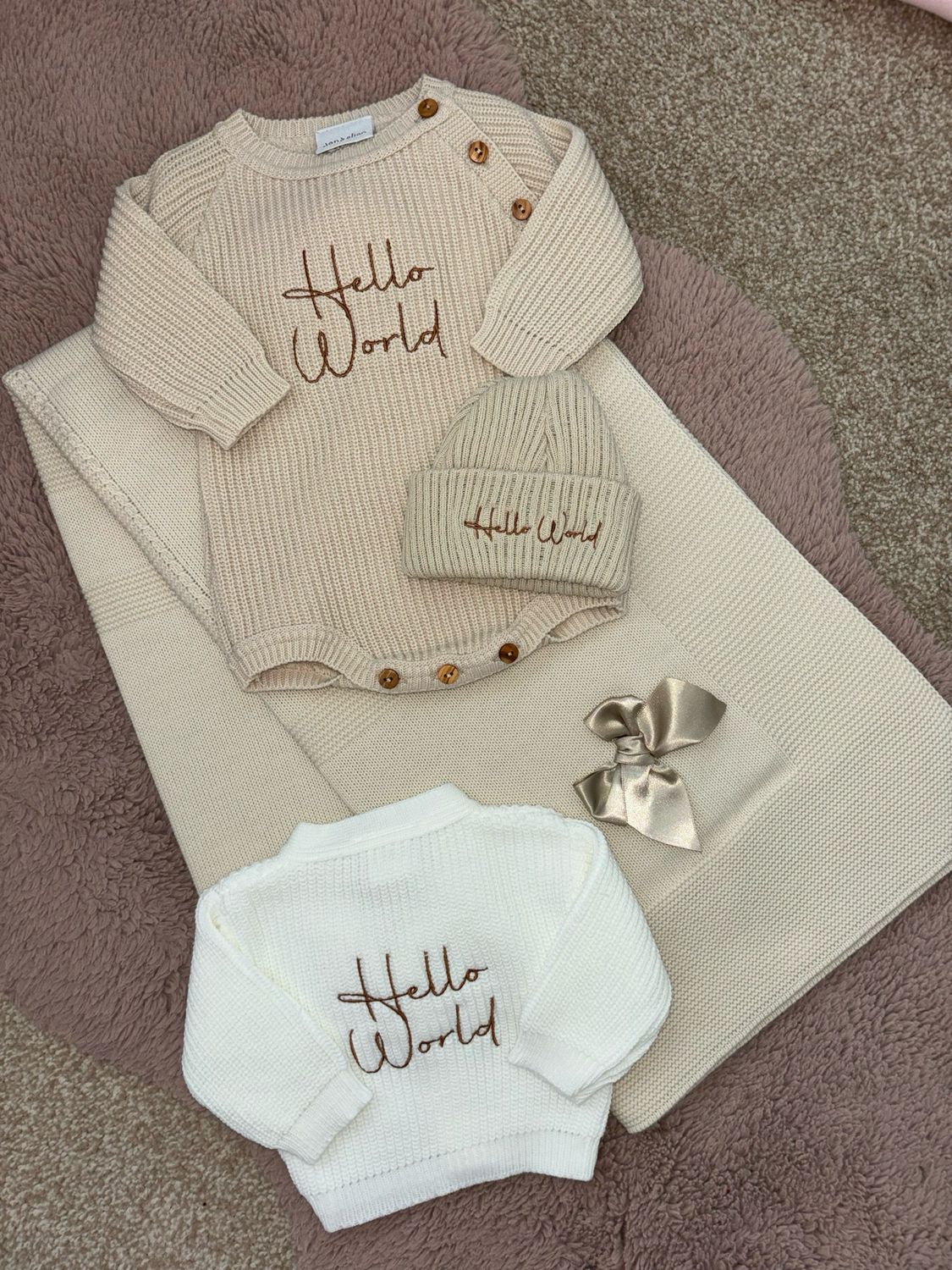 Hello World Beige Newborn Bundle