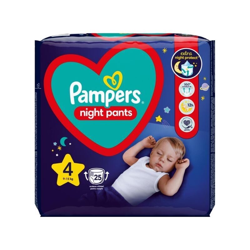 PAMPERS No 4 25-TEM NIGHT PANTS ΠΑΝΕΣ ΒΡΑΚΑΚΙ 8-15 kg