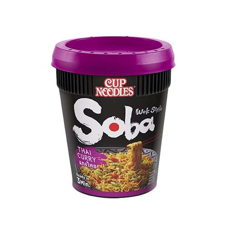 NISSIN 90gr SOBA NOODLES CUP THAI CURRY