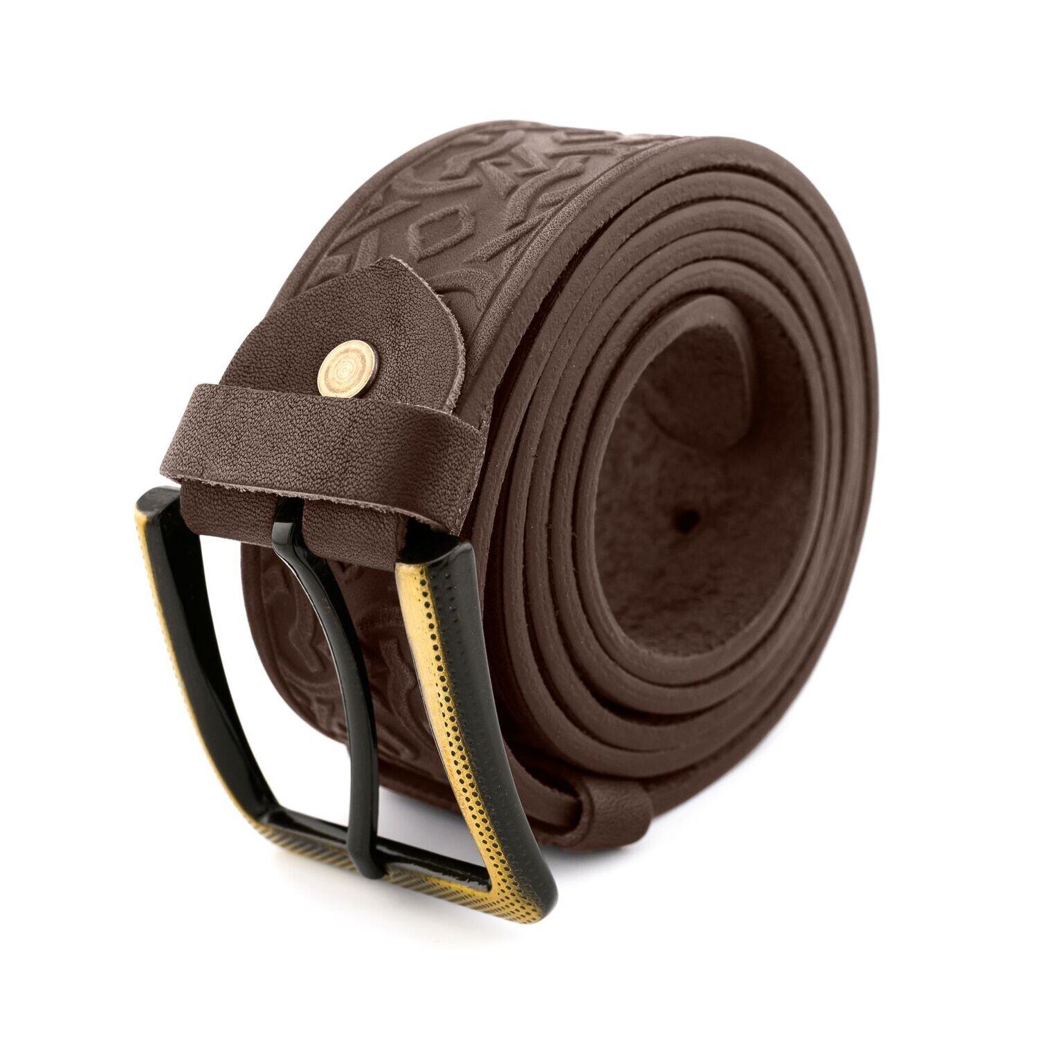 FAЇNA Prestige - Celtic Brown | Handcrafted Embossed Genuine Leather Belt