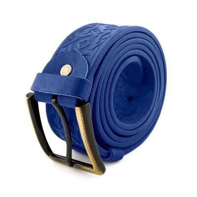FAЇNA Prestige - Celtic Blue | Handcrafted Embossed Genuine Leather Belt
