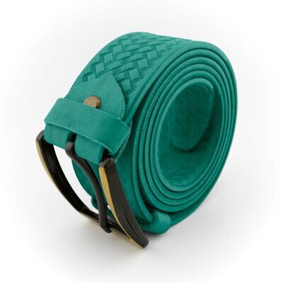 FAЇNA Prestige - Chess Mint | Handcrafted Embossed Genuine Leather Belt