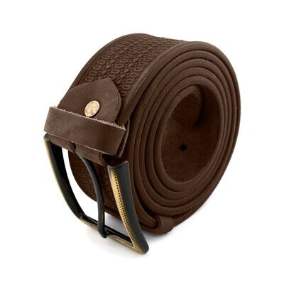 FAЇNA Prestige - Amber Brown | Handcrafted Embossed Genuine Leather Belt