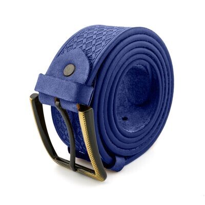 FAЇNA Prestige - Diamond Blue | Handcrafted Embossed Genuine Leather Belt