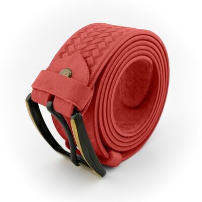 FAЇNA Prestige - Chess Red | Handcrafted Embossed Genuine Leather Belt