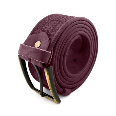 FAЇNA Prestige - Amber Purple | Handcrafted Embossed Genuine Leather Belt