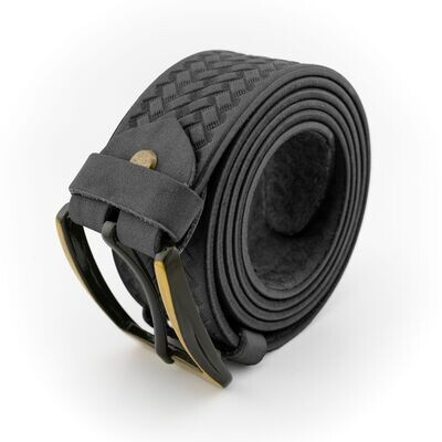 FAЇNA Prestige - Chess Black | Handcrafted Embossed Genuine Leather Belt