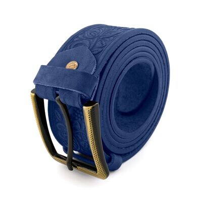 FAЇNA Prestige - Ruby Blue | Handcrafted Embossed Genuine Leather Belt