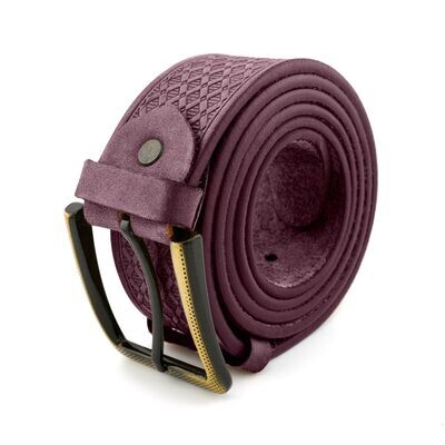 FAЇNA Prestige - Diamond Purple | Handcrafted Embossed Genuine Leather Belt
