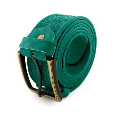 FAЇNA Prestige - Ruby Mint | Handcrafted Embossed Genuine Leather Belt