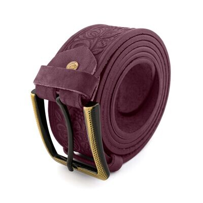 FAЇNA Prestige - Ruby Purple | Handcrafted Embossed Genuine Leather Belt