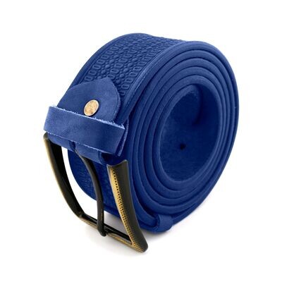 FAЇNA Prestige - Amber Blue | Handcrafted Embossed Genuine Leather Belt